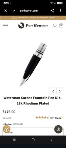 Waterman carene fine nib - waterman,